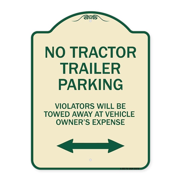 Signmission Parking Restriction No Tractor Trailer Parking Violators Will Be Towed Away at Owner, TG-1824-23372 A-DES-TG-1824-23372 - main